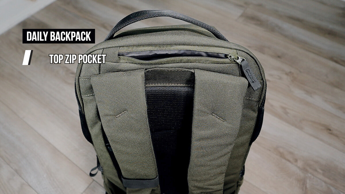 Able Carry Daily Backpack review - top sunglasses pocket