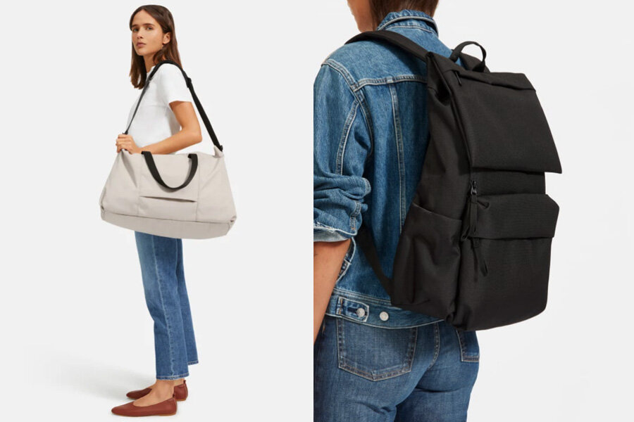 Everlane backpacks made of recycled materials