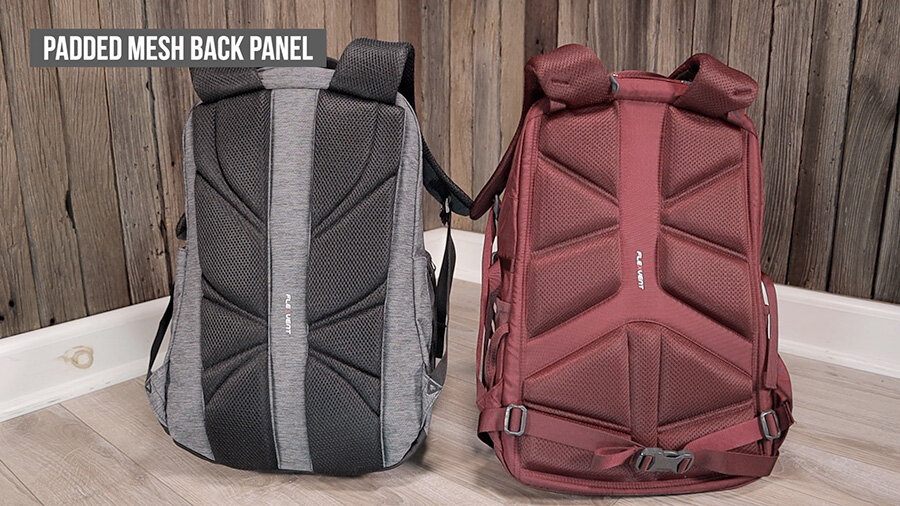 The North Face padded mesh back panels on the women’s Jester and Borealis
