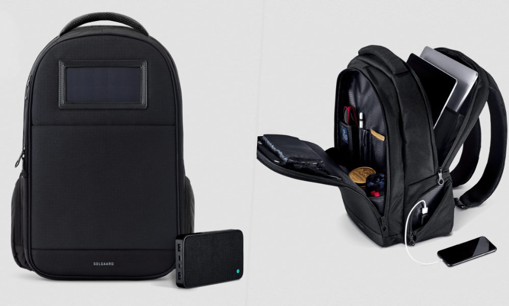 Solgaard Lifepack solar powered charging backpack