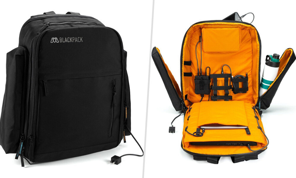 MOS Blackpack Grande laptop charging backpack