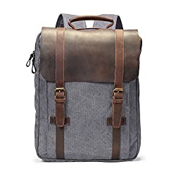 ECOSUSI Unisex Vintage Canvas Backpack