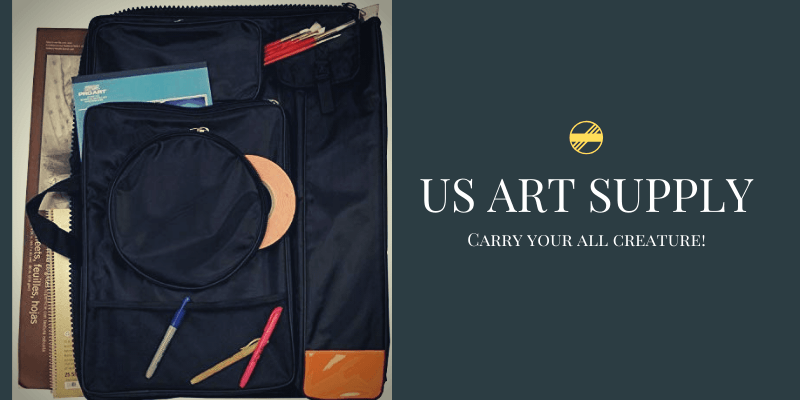 US Art Supply Black Nylon Art Portfolio Carry Artist Backpack