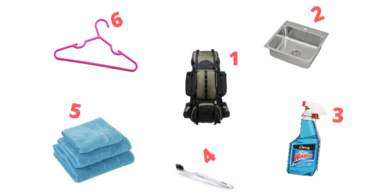 Items Required to clean north face backpack