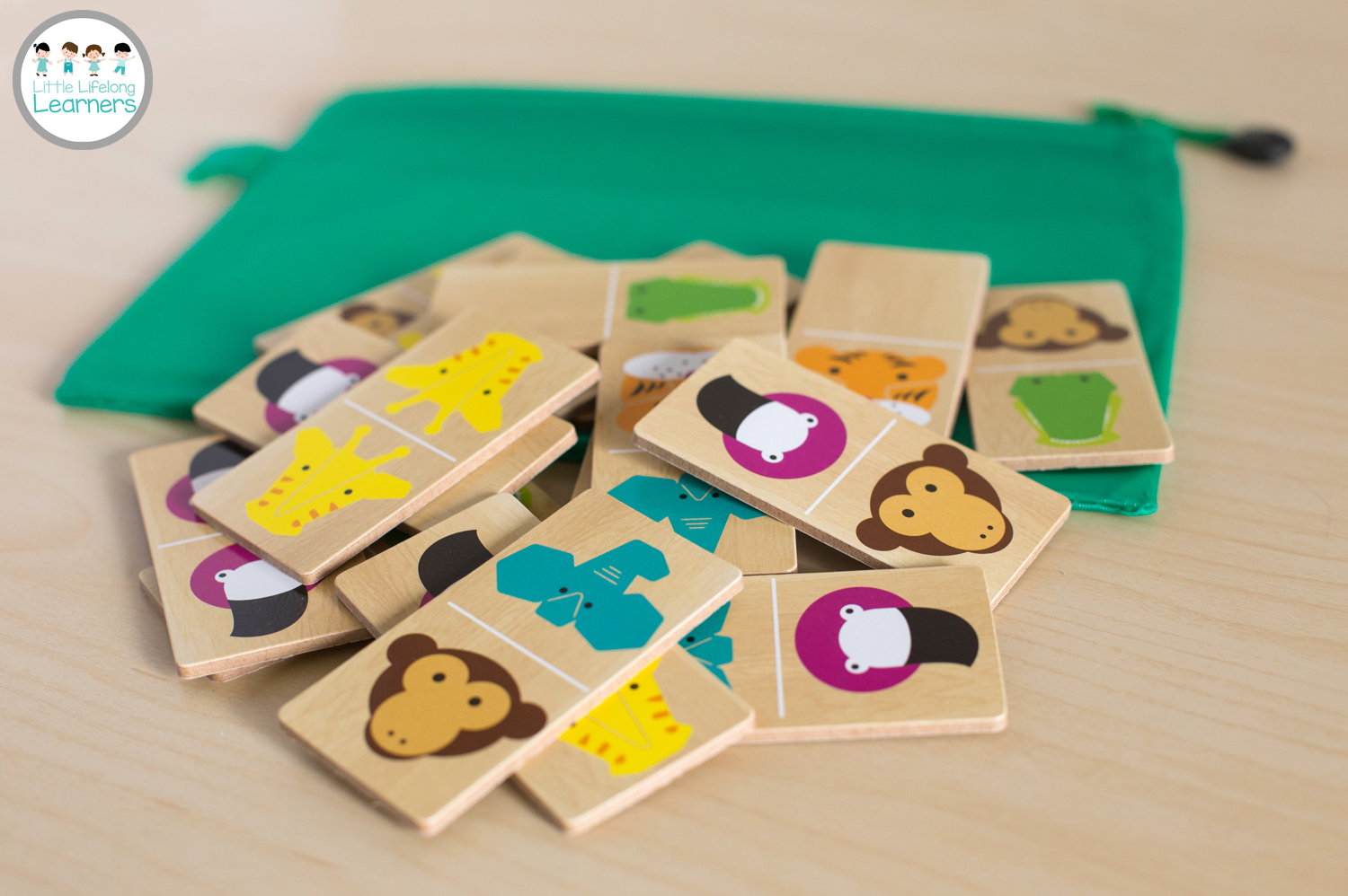 Busy Bags for Toddlers - Animal Dominoes