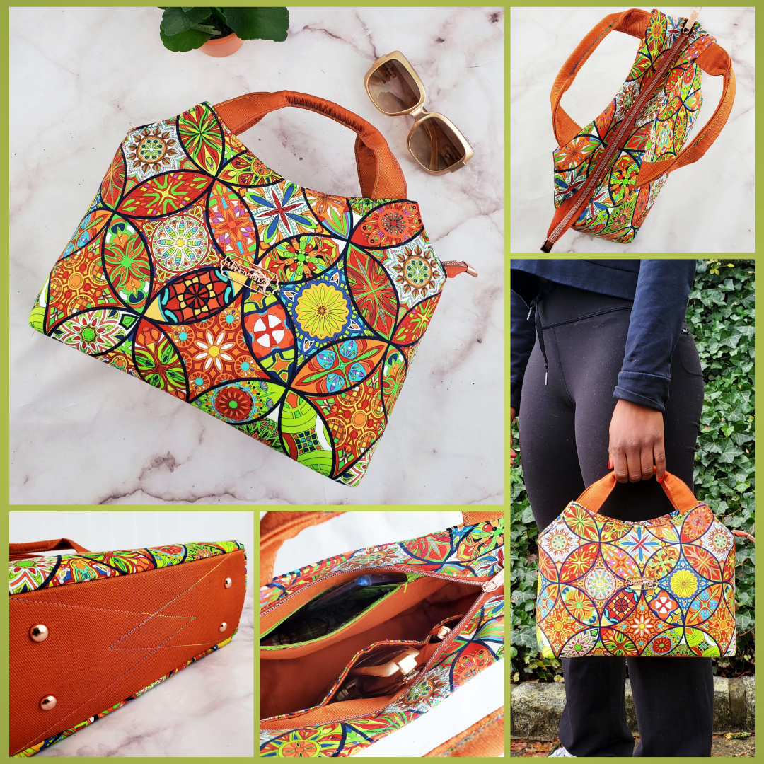 The Hope Handbag from Sewing Patterns by Junyuan 
, made by Katherine Maldonado of PURSErverance