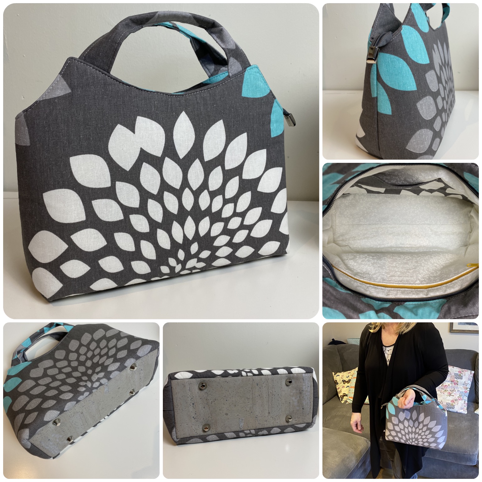 The Hope Handbag from Sewing Patterns by Junyuan 
, made by Laura Simons of Handmade by Laura
