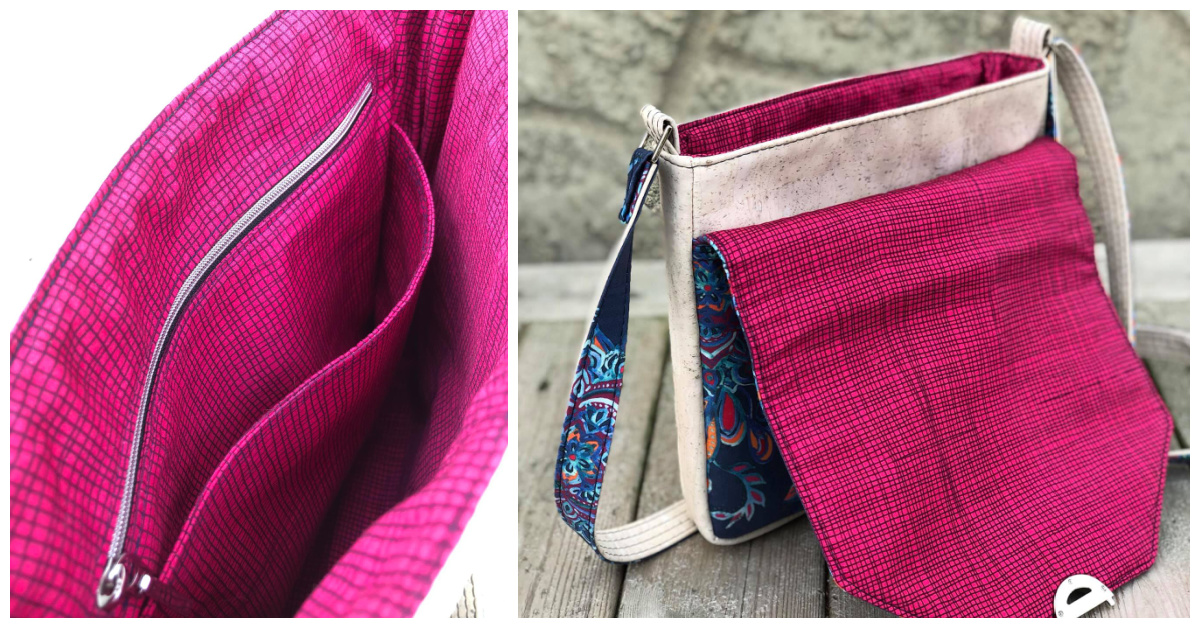 The Button Lock Bag from Sewing Patterns by Junyuan 
, made by Uh Oh Creations