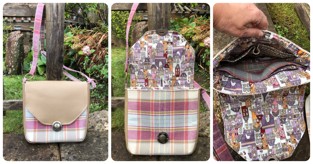 The Button Lock Bag from Sewing Patterns by Junyuan 
, made by Vanessa Martin