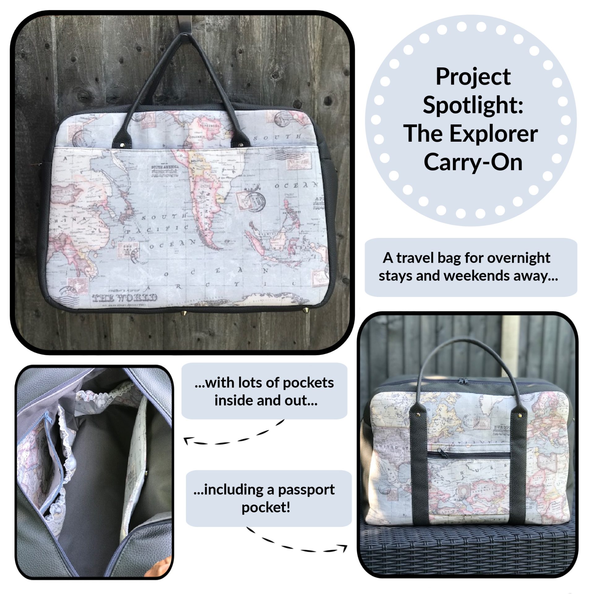 The Explorer Carry-On from The Complete Bag Making Masterclass, made by Desra Brown