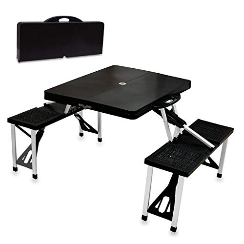 ONIVA - a Picnic Time Brand Portable Folding Picnic Table with Seating for 4, Black, 36.2