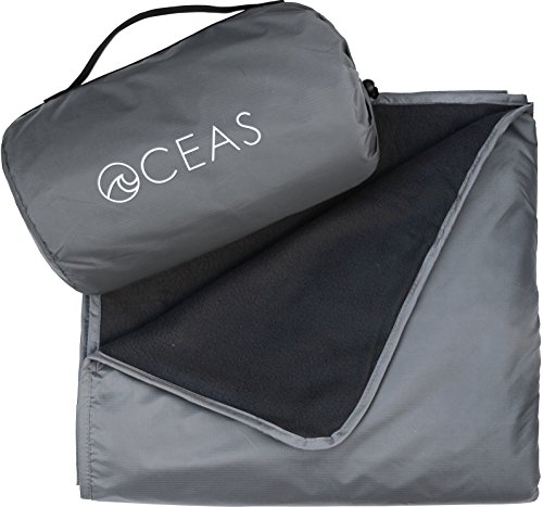 Outdoor Waterproof Blanket by Oceas – Warm Fleece Great for Camping, Outdoor Festival, Beach, and Picnic Use – Extra Large All Weather and Waterproof Throw Blanket
