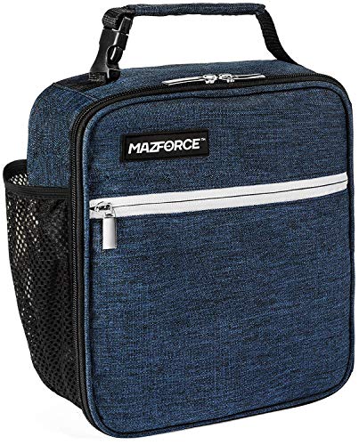 MAZFORCE Original Lunch Bag Insulated Lunch Box - Tough & Spacious Adult Lunchbox to Seize Your Day (Midnight Blue - Lunch Bags Designed in California for Men, Adults, Women)