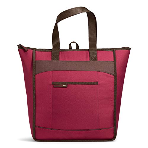 Rachael Ray, Burg ChillOut Thermal Tote Bag for Cold or Hot Food, Insulated, Reusable, Burgundy, 18.5" X 6
