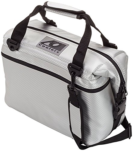 AO Coolers Carbon Soft Cooler with High-Density Insulation, Silver , 24-Can