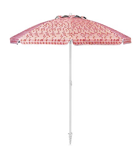 Sport-Brella Core Vented SPF 50+ Upright Beach Umbrella (6-Foot), Tile Wave Orange