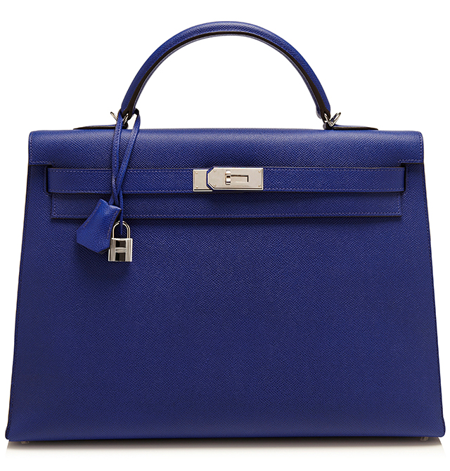 Hermes Electric Blue Epsom Leather Sellier Kelly Bag