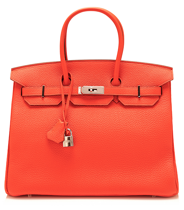 Hermes Clemence Capucine Leather Birkin Bag