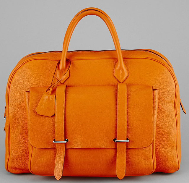 Hermes Orange H Togo Leather 45cm Steven Bag