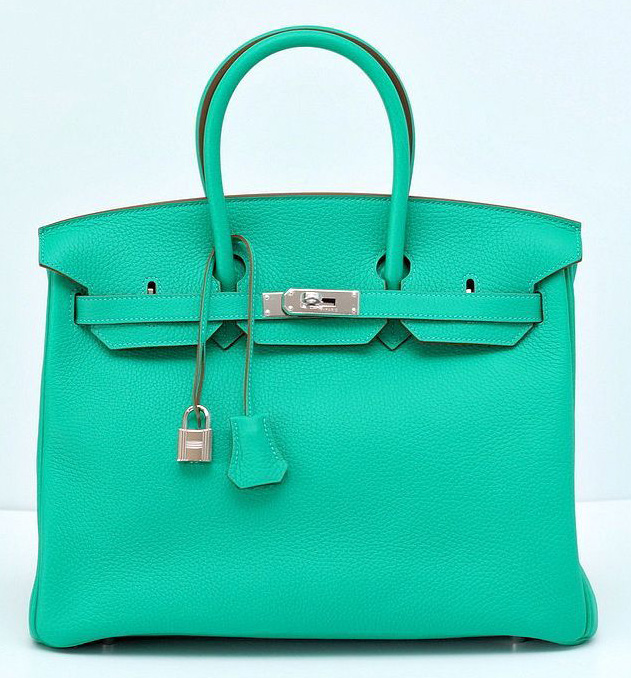 Hermes Menthe Clemence 35cm Birkin Bag