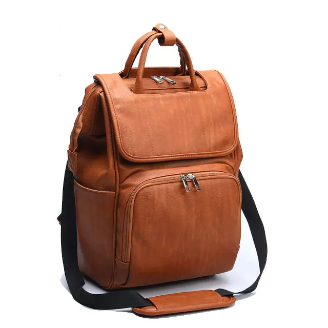 vegan leather diaper bag backpack