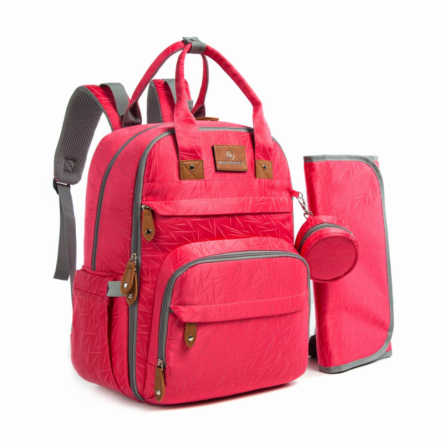 Best Red Diaper Bag Backpack with Diaper Pad JUNYUAN Bags