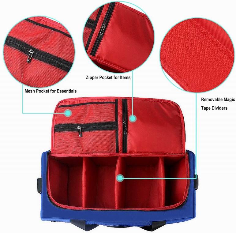 Basketball Bag Travel Bag Gym Training Bag Footbal Bag with 3 adjustable compartment dividers PREMIUM Sneaker Bag Black/RedSneaker Bag Duffel Bag