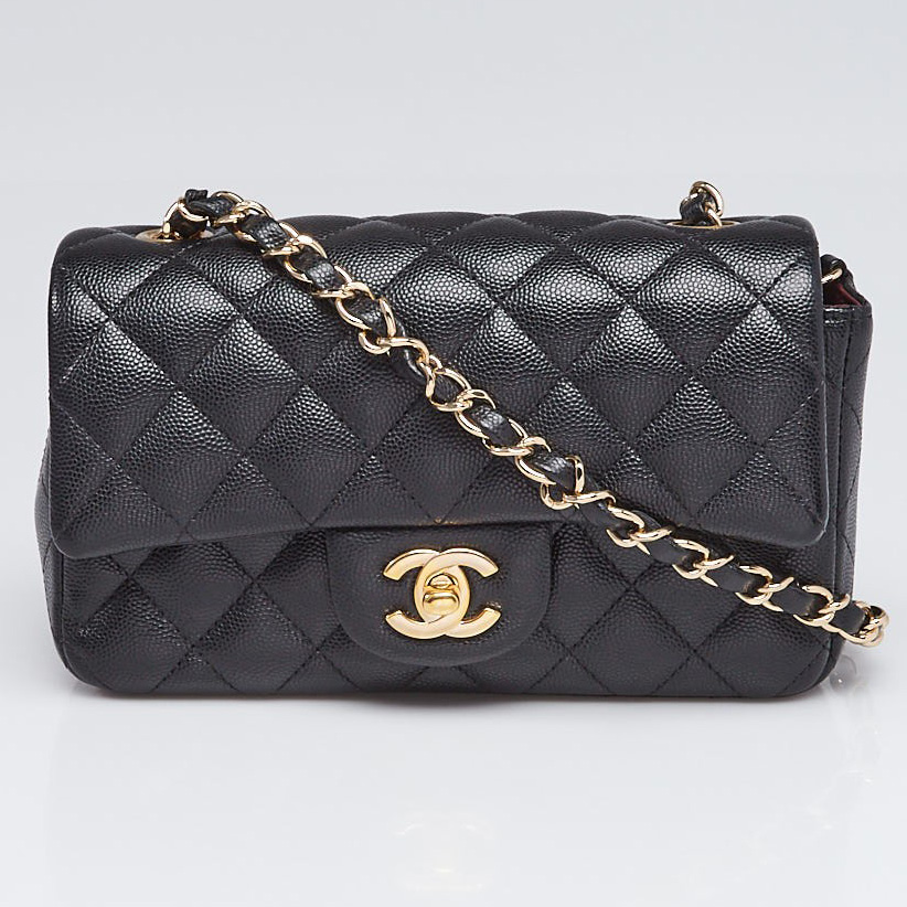 Chanel Black Caviar Leather New Mini Classic Flap Bag | Junyuan's Closet Authenticated Pre-Owned Luxury yoogiscloset.com