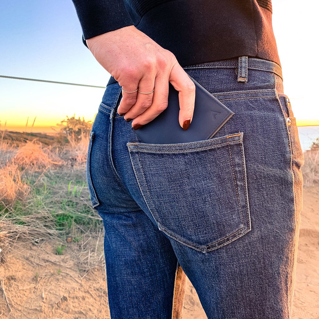 modern wallet in ladies jeans