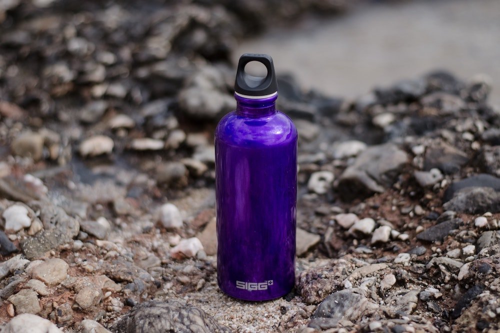 Purple sports bottle