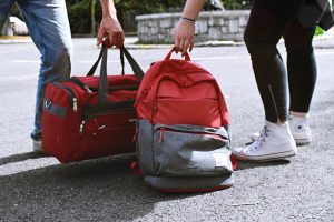 A backpack and a duffel bag