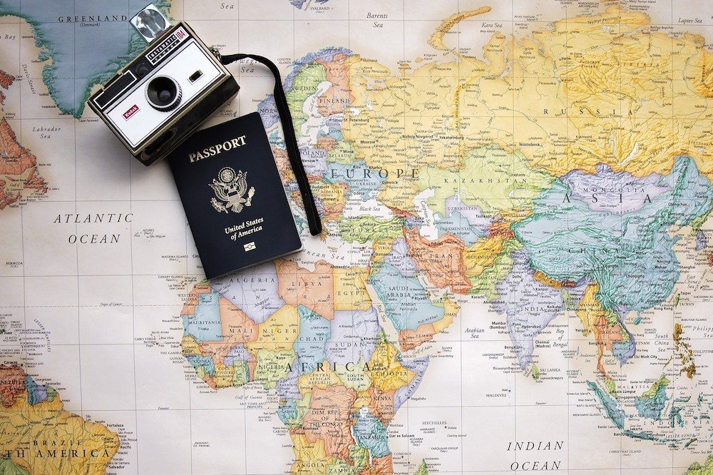 Passport on a Map