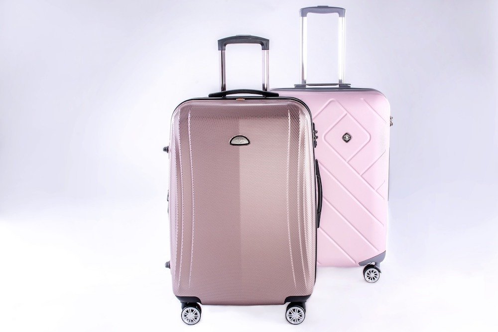 Two pink suitcases