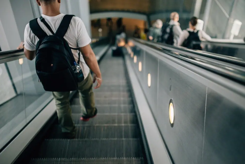 A man in the airport terminal