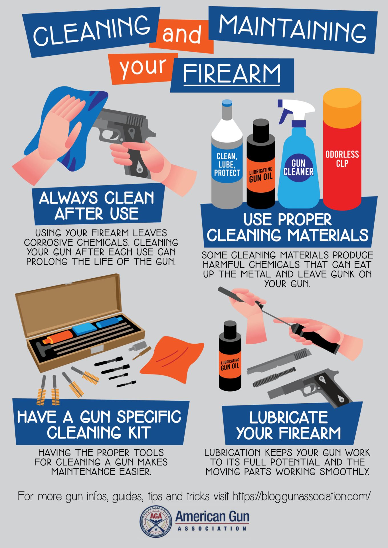 Cleaning and Maintaining Your Firearm | instructographic