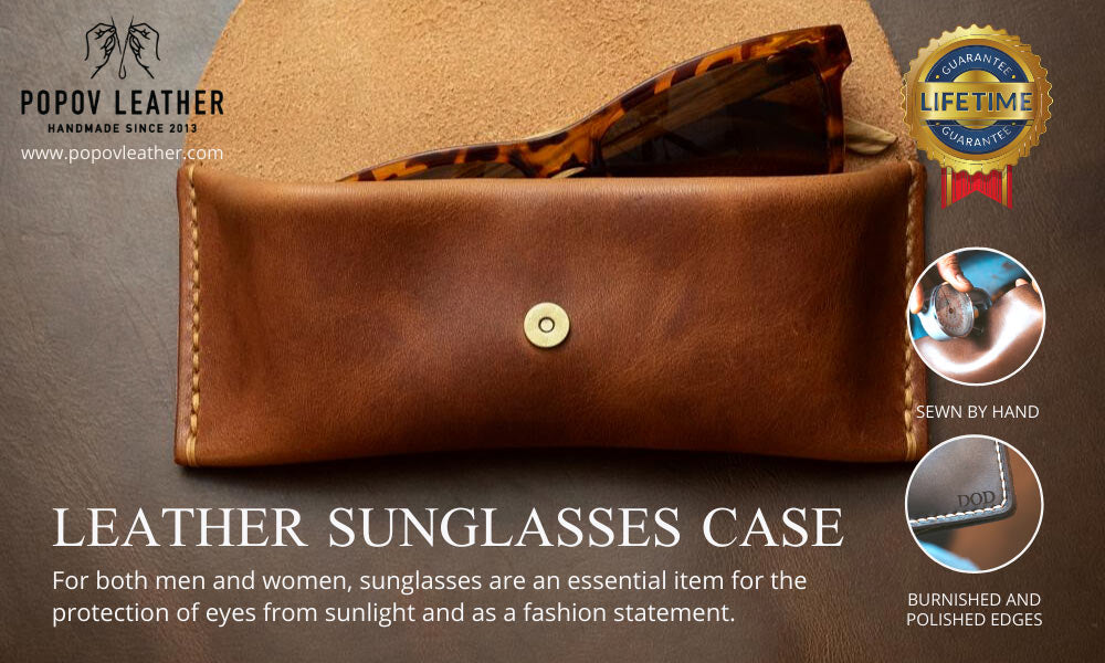 Leather sunglasses case
