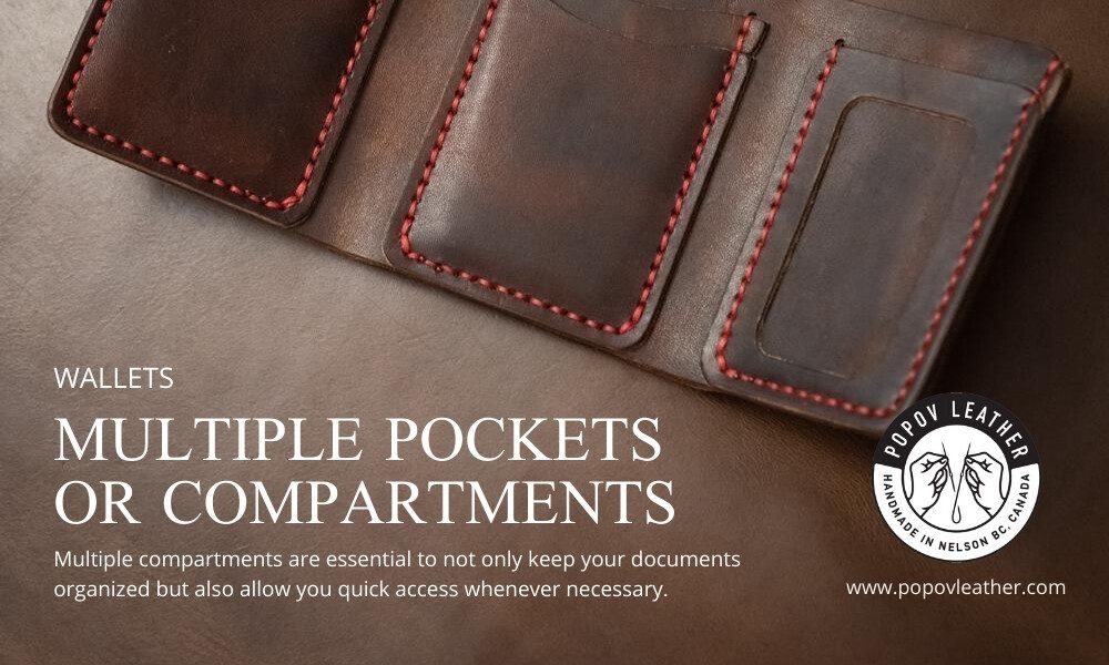 Brown leather multiple pocket wallet