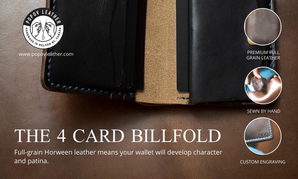 Black leather Billfold wallet card