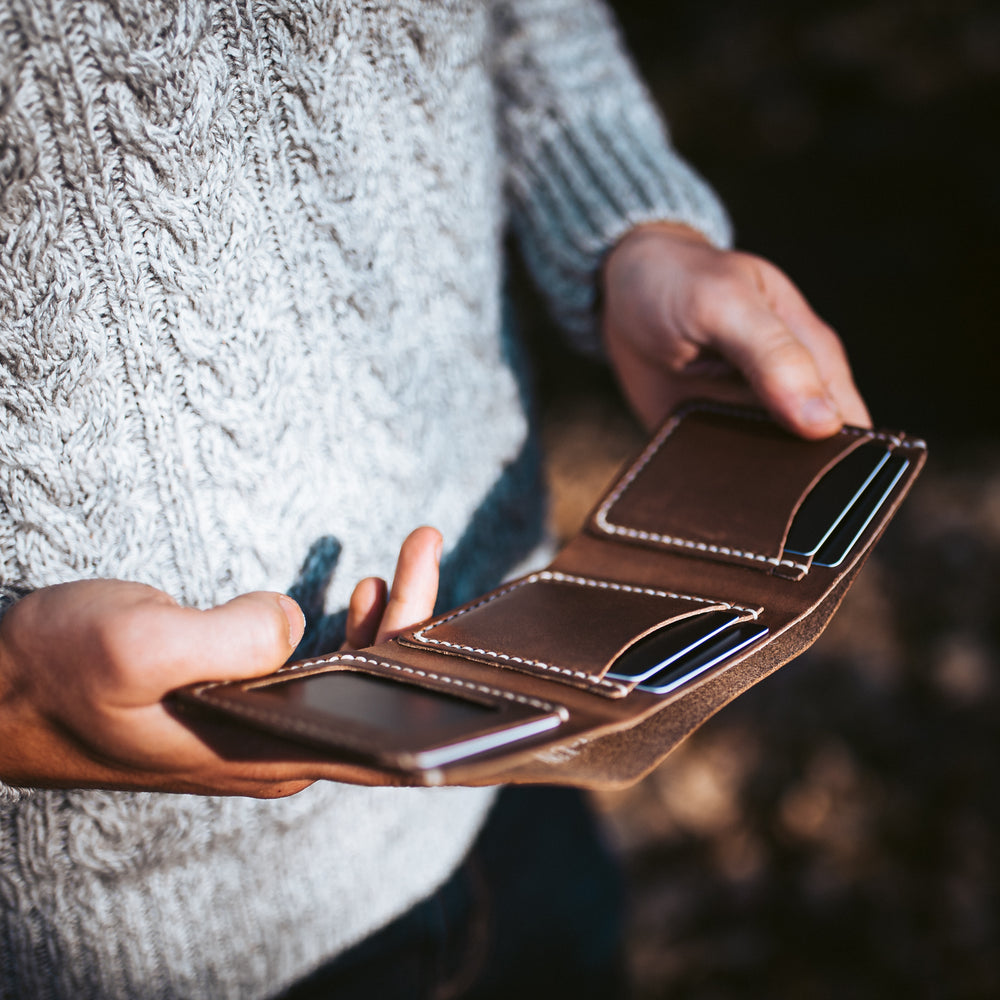 Natural Trifold Leather Wallet