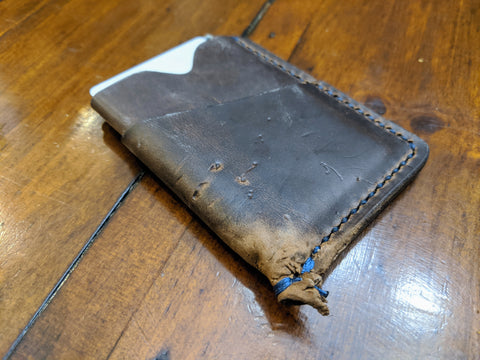 Leather Card Holder eaten by Dog