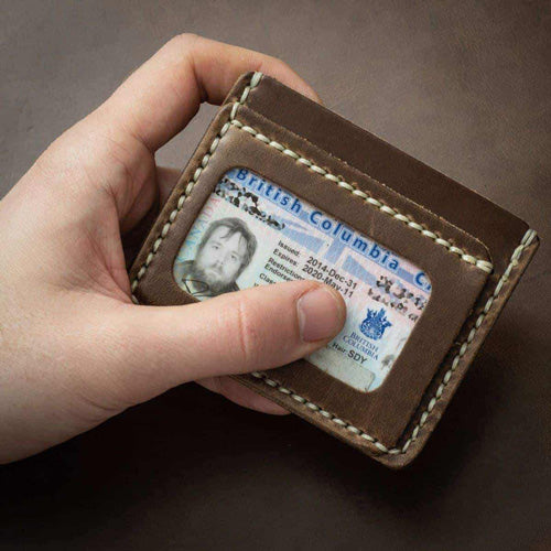 Natural Brown Junyuan Bags wallet with ID slot