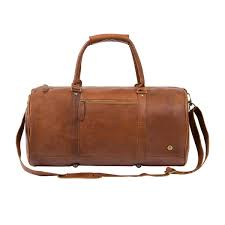 handmade leather duffel bag