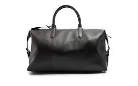 black leather travel bag