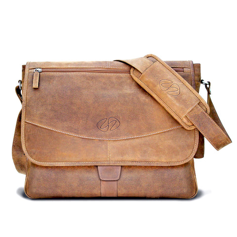 Real vintage leather messenger bag