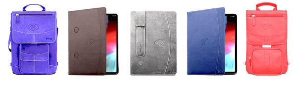 Assortment of custom leather Apple laptop cases and bags by MacCase