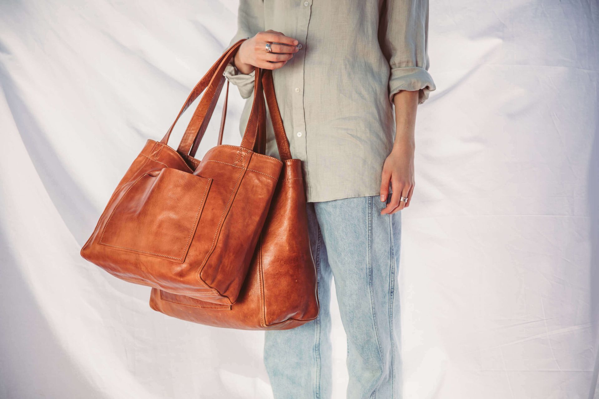 Cognac large and medium leather tote bags.jpg