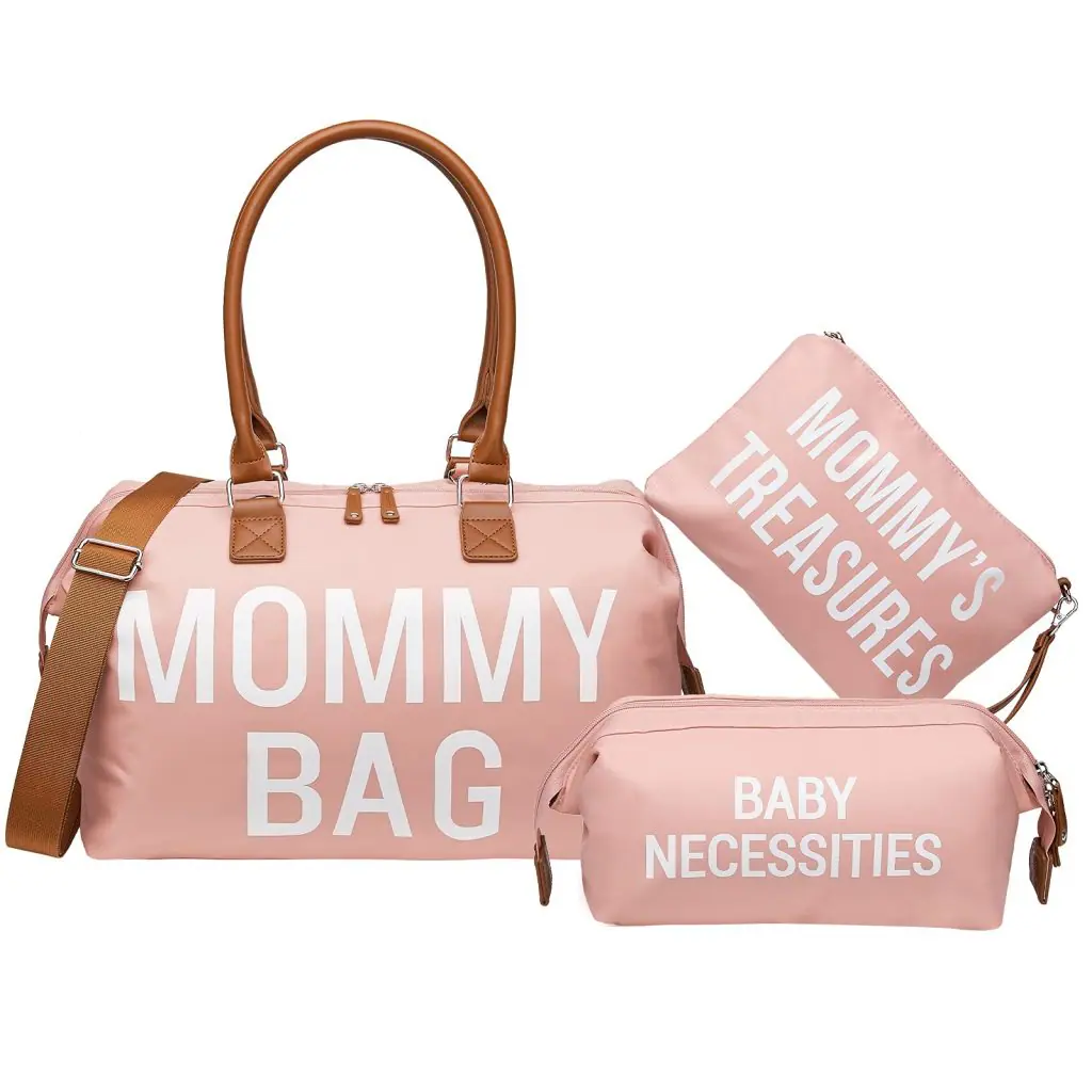 pink diaper bag tote