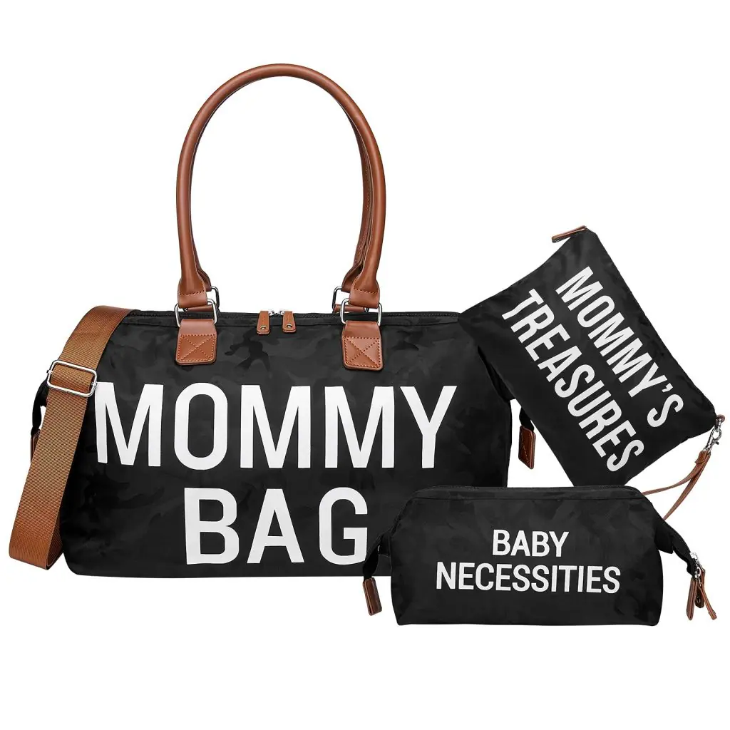 black diaper bag tote