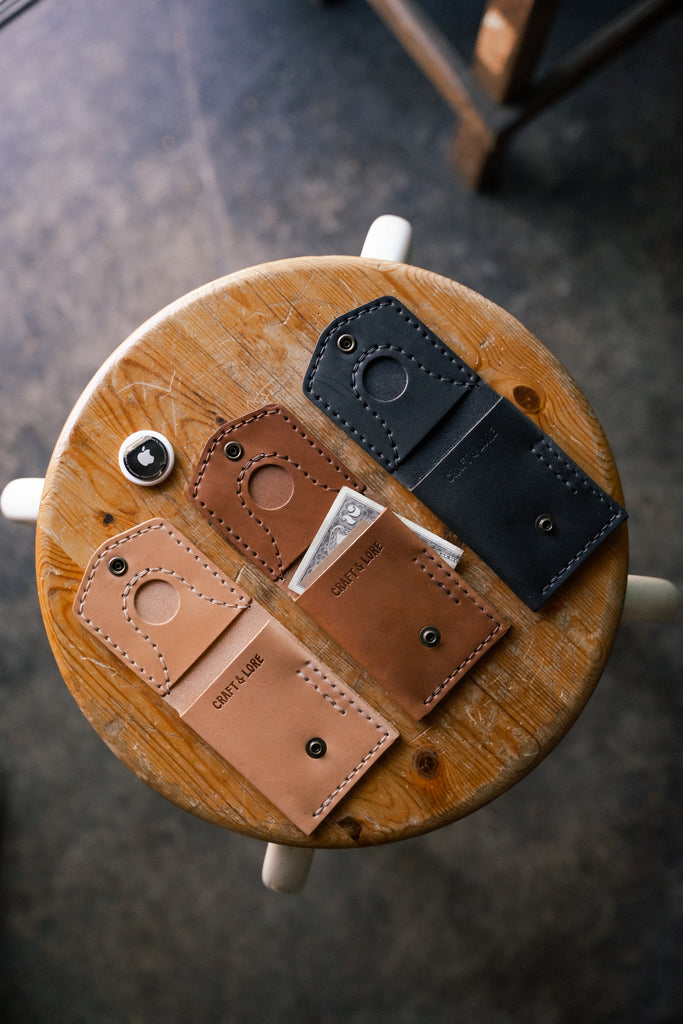 Worry Wallet Apple Air Tag Handmade fullgrain Leather