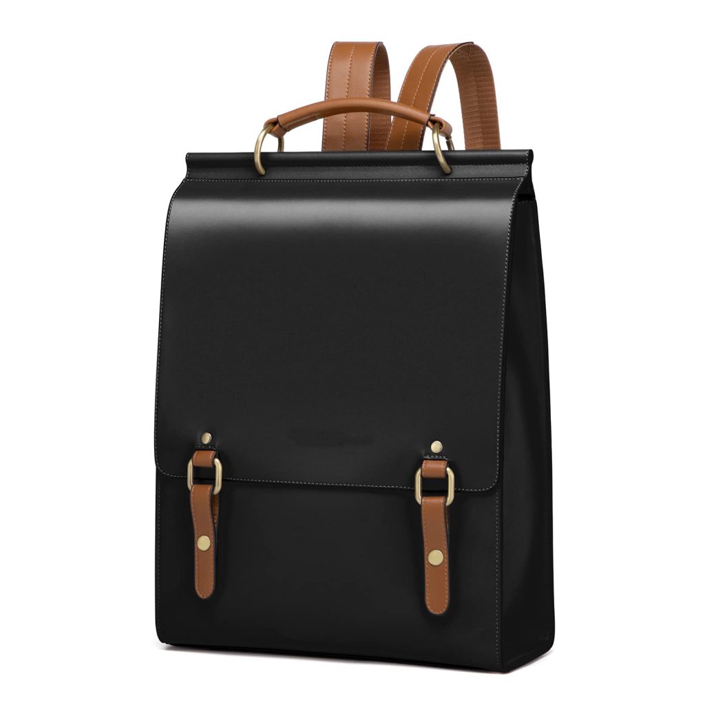 black leather backpack purse
